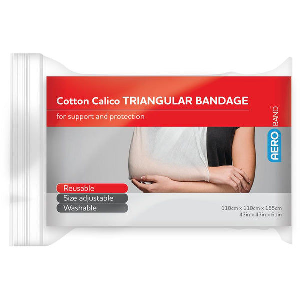 1 x AEROBAND Calico Triangular Bandage 110cm x 110cm x  155cm Wrap