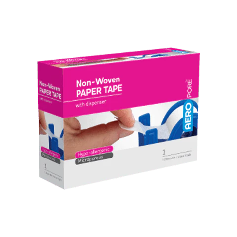 AEROPORE Microporous Paper Tape w/disp 1.25cm x 9.1m